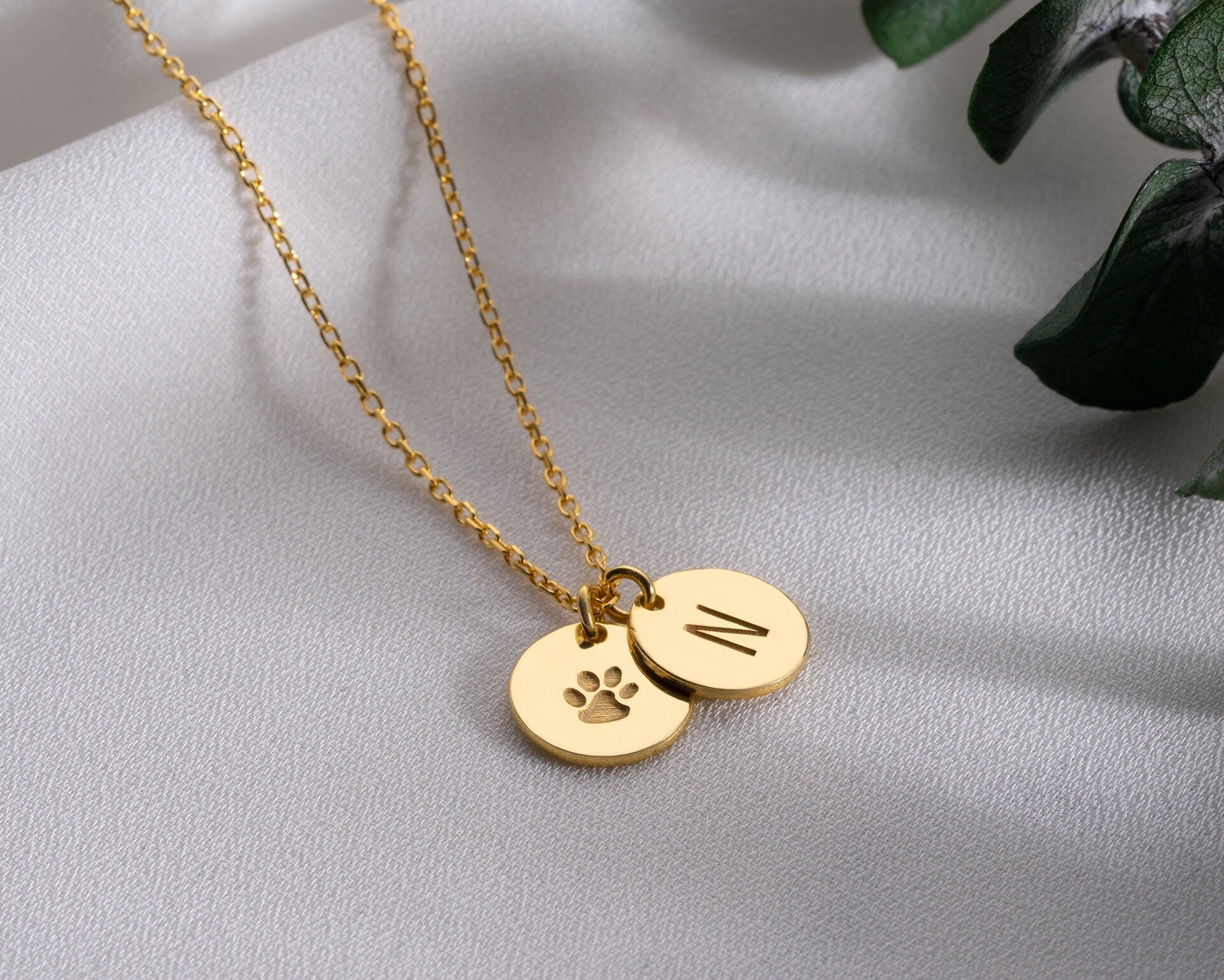 Personalised Double Initial Necklace, 2 Initial Disc Necklace, Couple Name Necklace, Dainty Letter Pendant, Mothers Day Gift