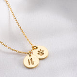 Personalised Double Initial Necklace, 2 Initial Disc Necklace, Couple Name Necklace, Dainty Letter Pendant, Mothers Day Gift