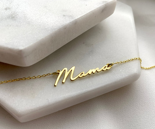 Mama Bracelet, Gold Name Bracelet, Silver Mama Jewellery, Personalised Mother Days Gift, New Mom Gift