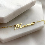 Mama Bracelet, Gold Name Bracelet, Silver Mama Jewellery, Personalised Mother Days Gift, New Mom Gift