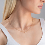 14k Gold Multiple Pearl Necklace, Tiny Pearl Necklace, Dainty Wedding Necklace, Bride Pearl Jewellery, Bridesmaid Necklace