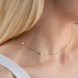 14k Gold Multiple Pearl Necklace, Tiny Pearl Necklace, Dainty Wedding Necklace, Bride Pearl Jewellery, Bridesmaid Necklace