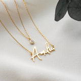 Layered Name Necklace with Birthstone, Gold Name Necklace, Personalised Gift for Wife, 2 Layered Necklace, Birthday, Girls Graduation Gift