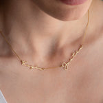 Multiple name necklace for women in gold with 2 names - customizable up to 5 names
