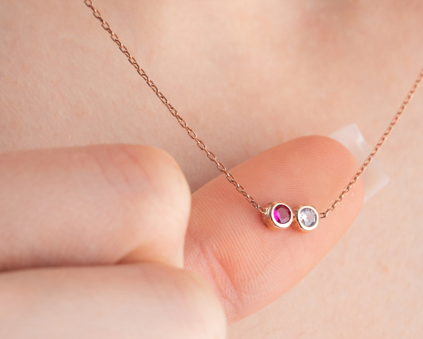 Dainty Birthstone Necklace, Family Birthstone Necklace, Birthstone Jewelry, Mother Necklace, Mother Birthday Gift, Christmas Gift for Women