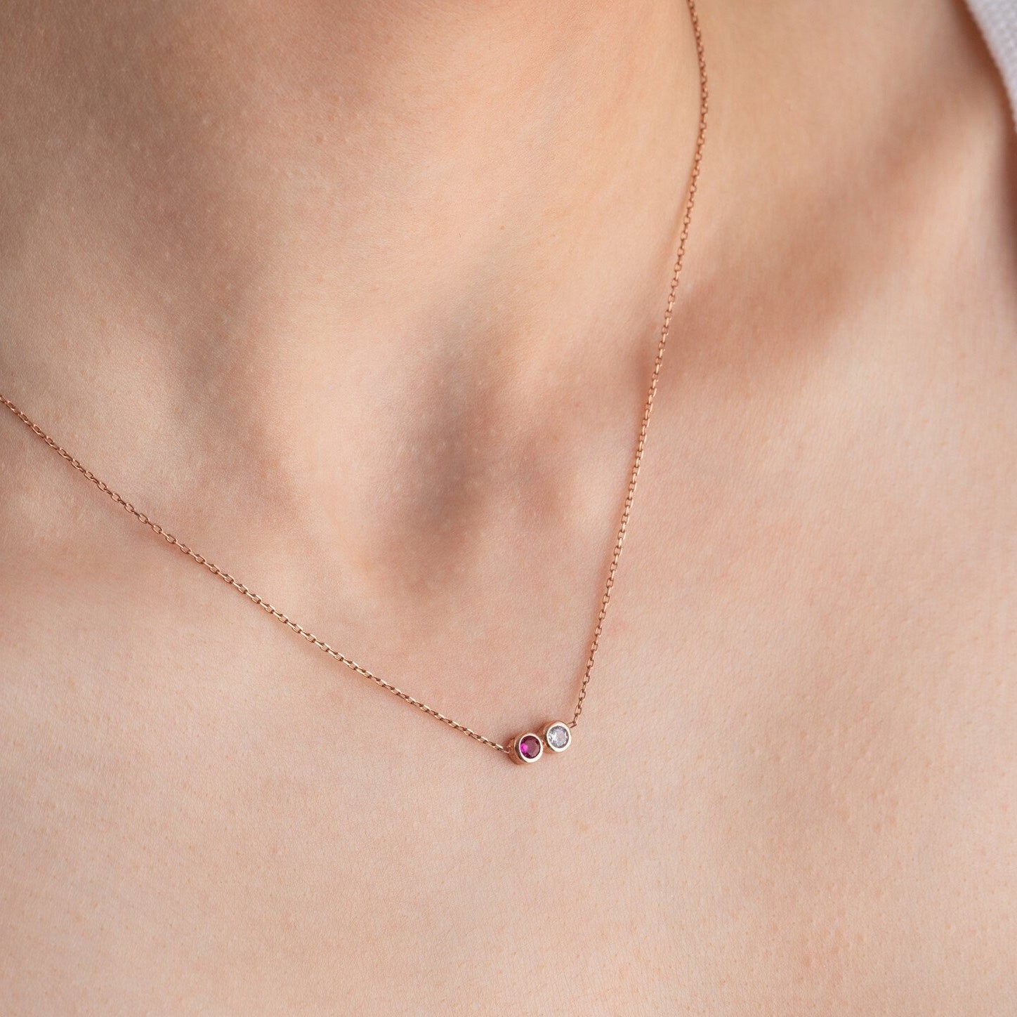 Dainty Birthstone Necklace, Family Birthstone Necklace, Birthstone Jewelry, Mother Necklace, Mother Birthday Gift, Christmas Gift for Women