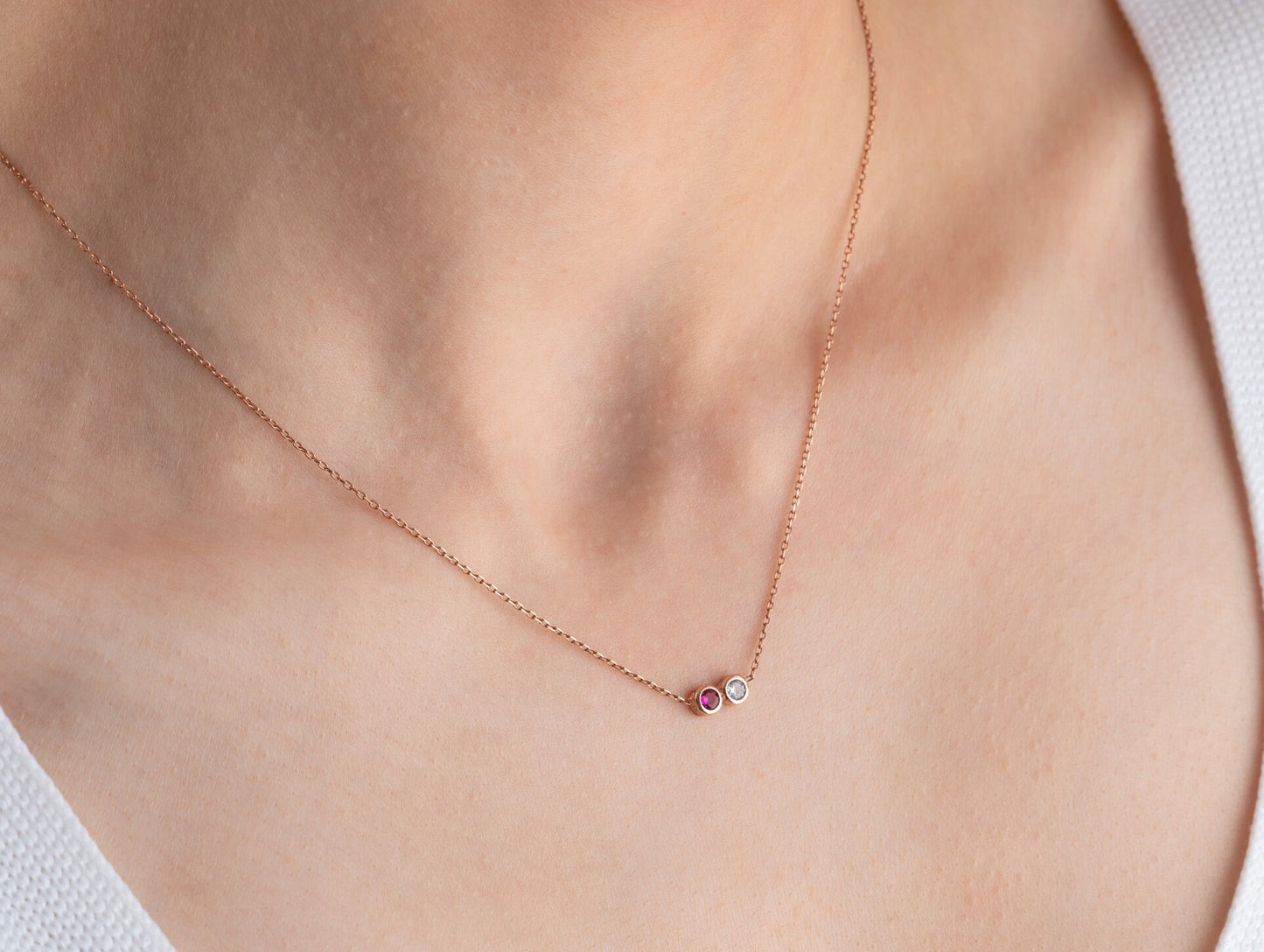 Dainty Birthstone Necklace, Family Birthstone Necklace, Birthstone Jewelry, Mother Necklace, Mother Birthday Gift, Christmas Gift for Women