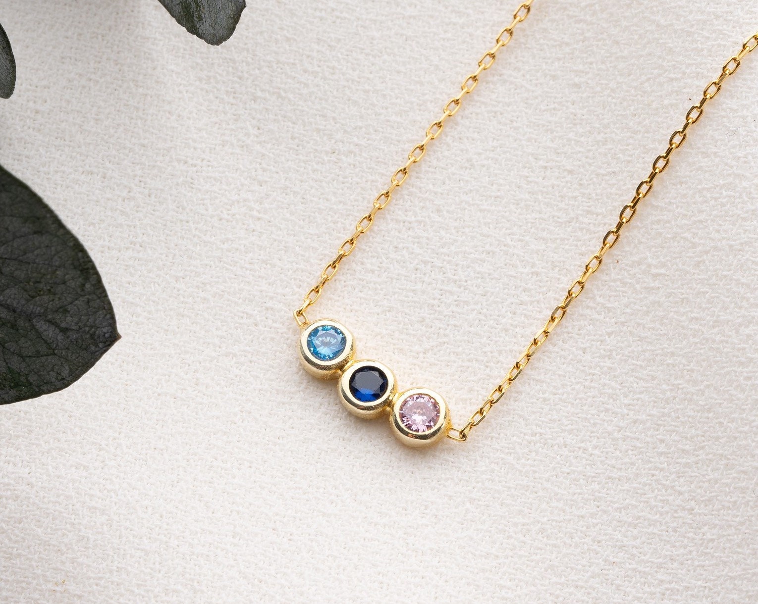 Dainty Birthstone Necklace, Family Birthstone Necklace, Birthstone Jewelry, Mother Necklace, Mother Birthday Gift, Christmas Gift for Women