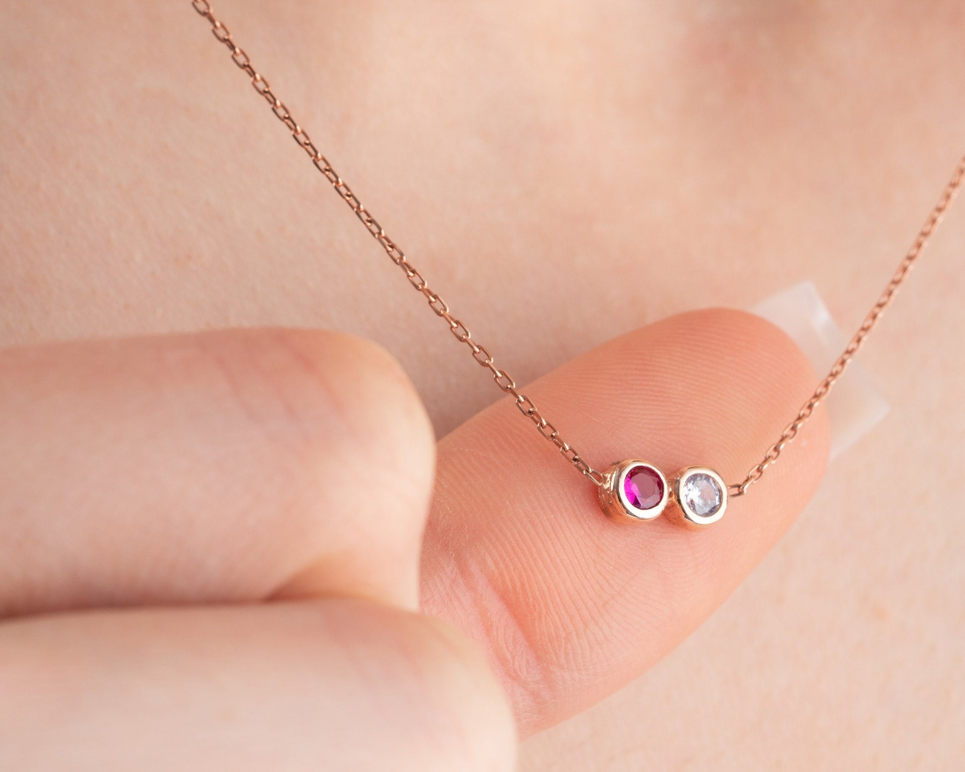 Dainty Birthstone Necklace, Family Birthstone Necklace, Birthstone Jewelry, Mother Necklace, Mother Birthday Gift, Christmas Gift for Women