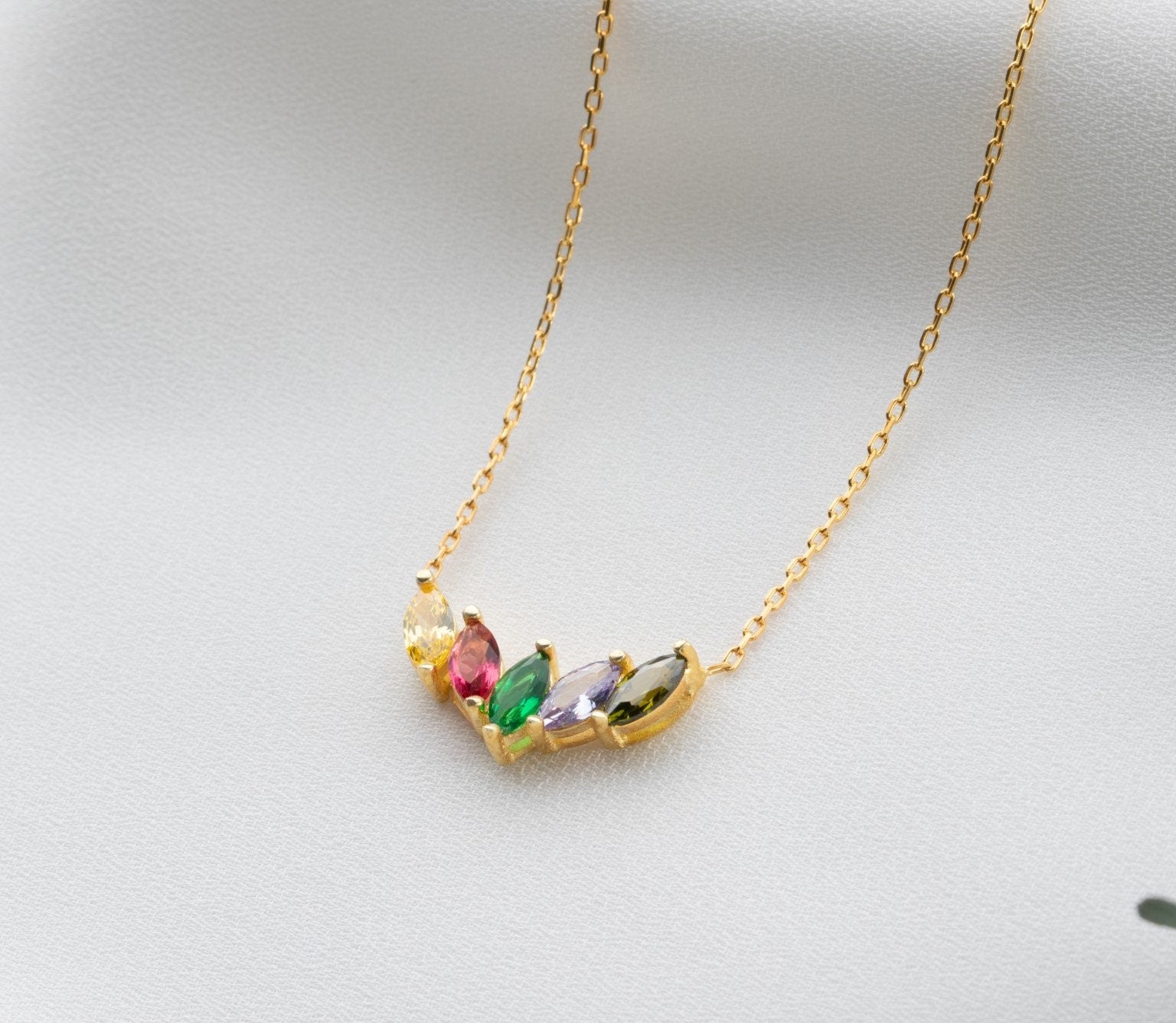 Personalized Family Birthstone Necklace - Custom Mother's Jewelry - Multi Birth Stone Necklace - Gift for Her - Grandma Necklace