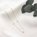 14k Gold Multiple Pearl Necklace, Tiny Pearl Necklace, Dainty Wedding Necklace, Bride Pearl Jewellery, Bridesmaid Necklace