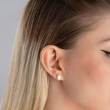 14k Gold Opal Stud Earrings, Dainty White Opal Earrings, Sterling Silver Blue Real Opal Earrings