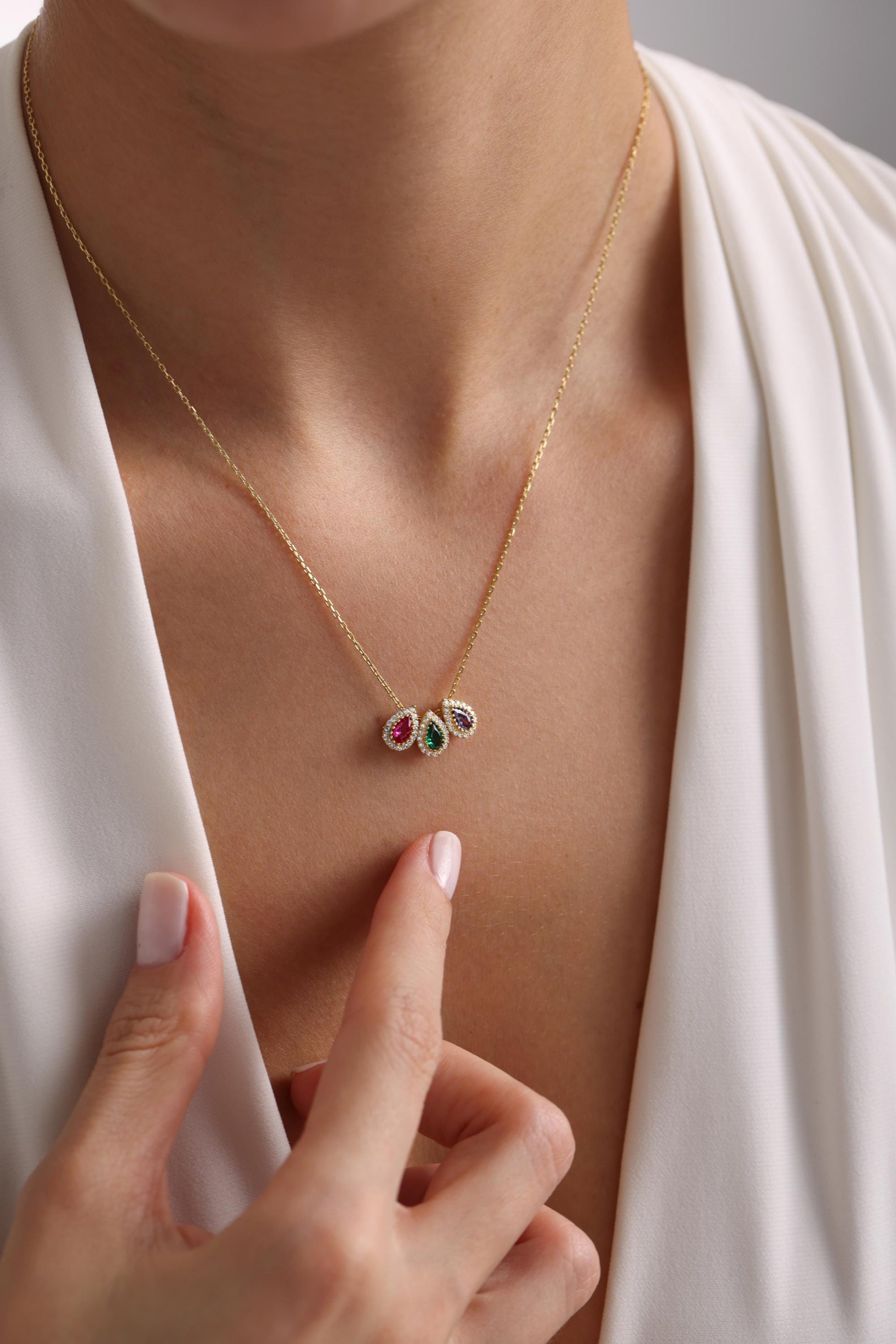 Birthstone Necklace for Grandma, Family Birthstone Necklace Gold, Custom Mother Necklace, Grandmother Jewelry