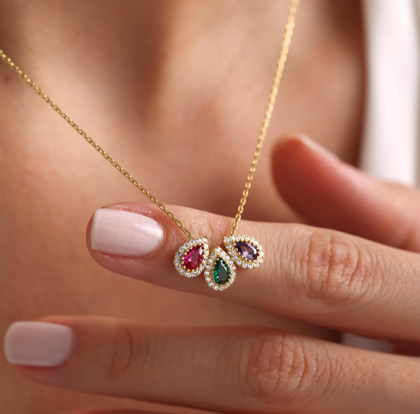 Birthstone Necklace for Grandma, Family Birthstone Necklace Gold, Custom Mother Necklace, Grandmother Jewelry