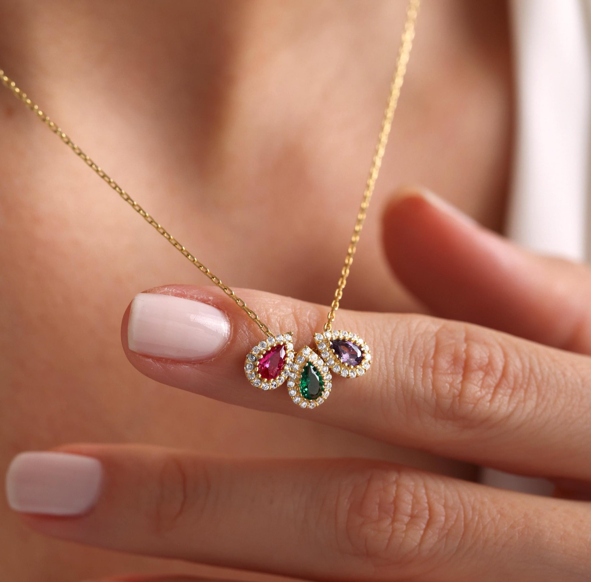 Birthstone Necklace for Grandma, Family Birthstone Necklace Gold, Custom Mother Necklace, Grandmother Jewelry