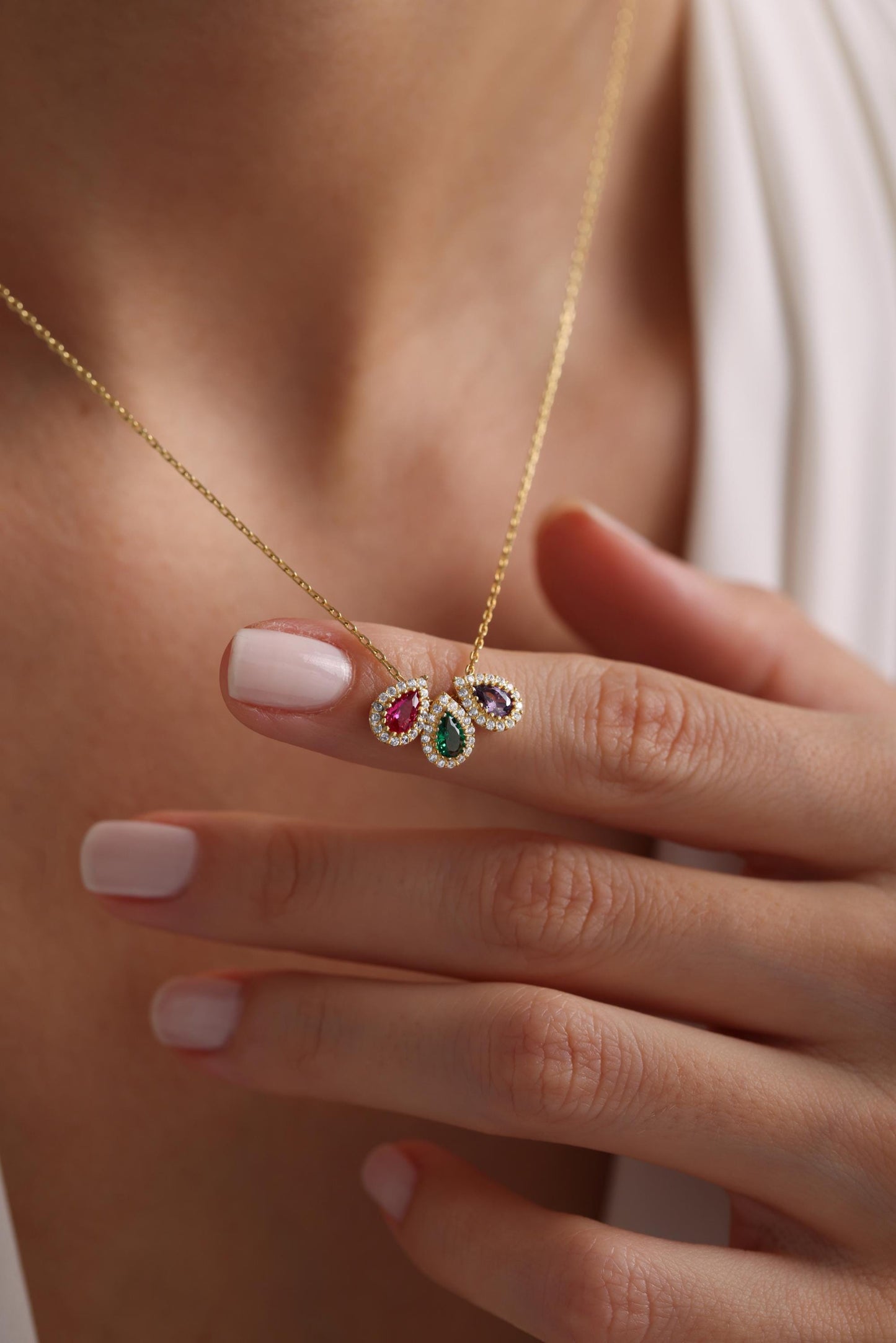 Birthstone Necklace for Grandma, Family Birthstone Necklace Gold, Custom Mother Necklace, Grandmother Jewelry