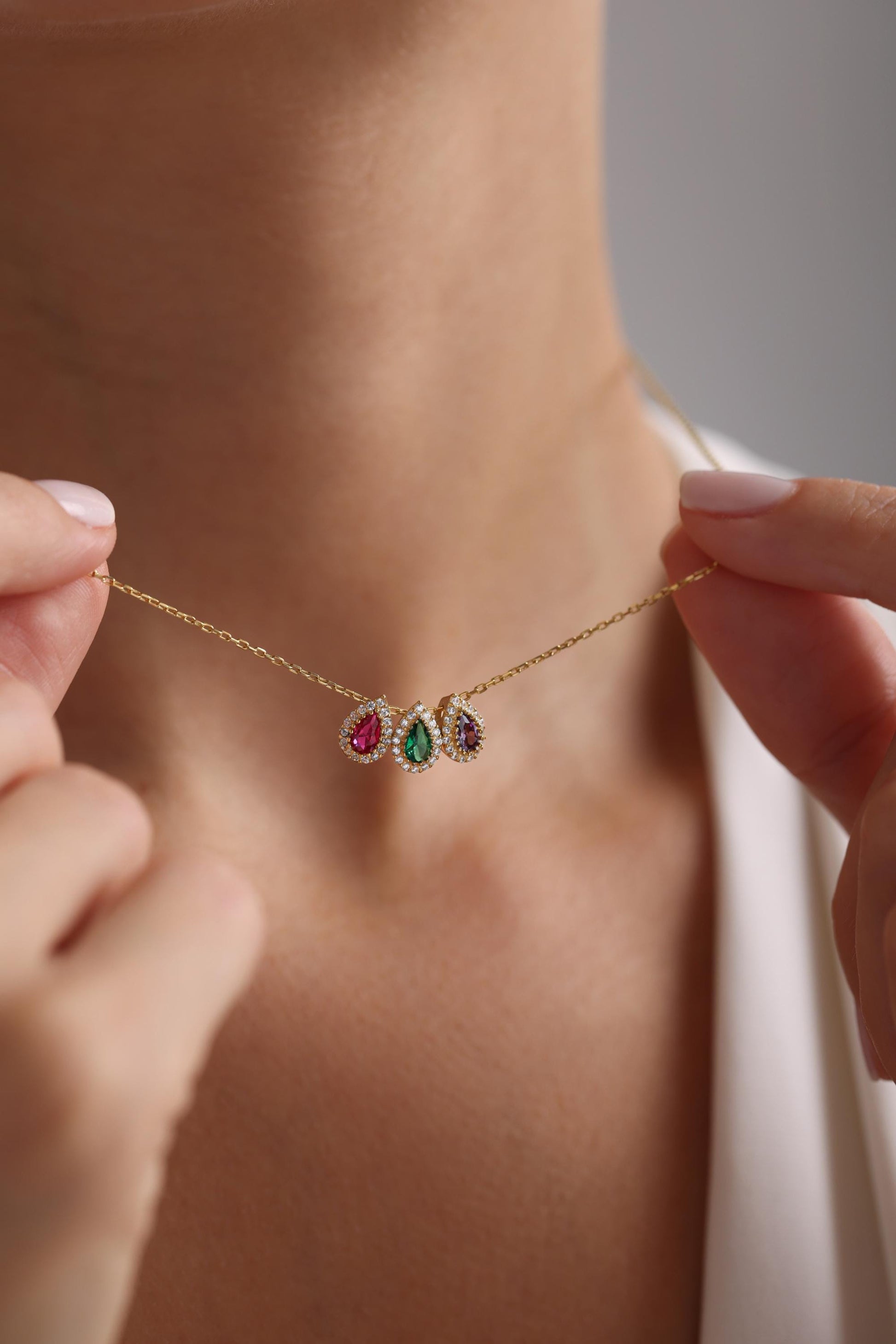 Birthstone Necklace for Grandma, Family Birthstone Necklace Gold, Custom Mother Necklace, Grandmother Jewelry