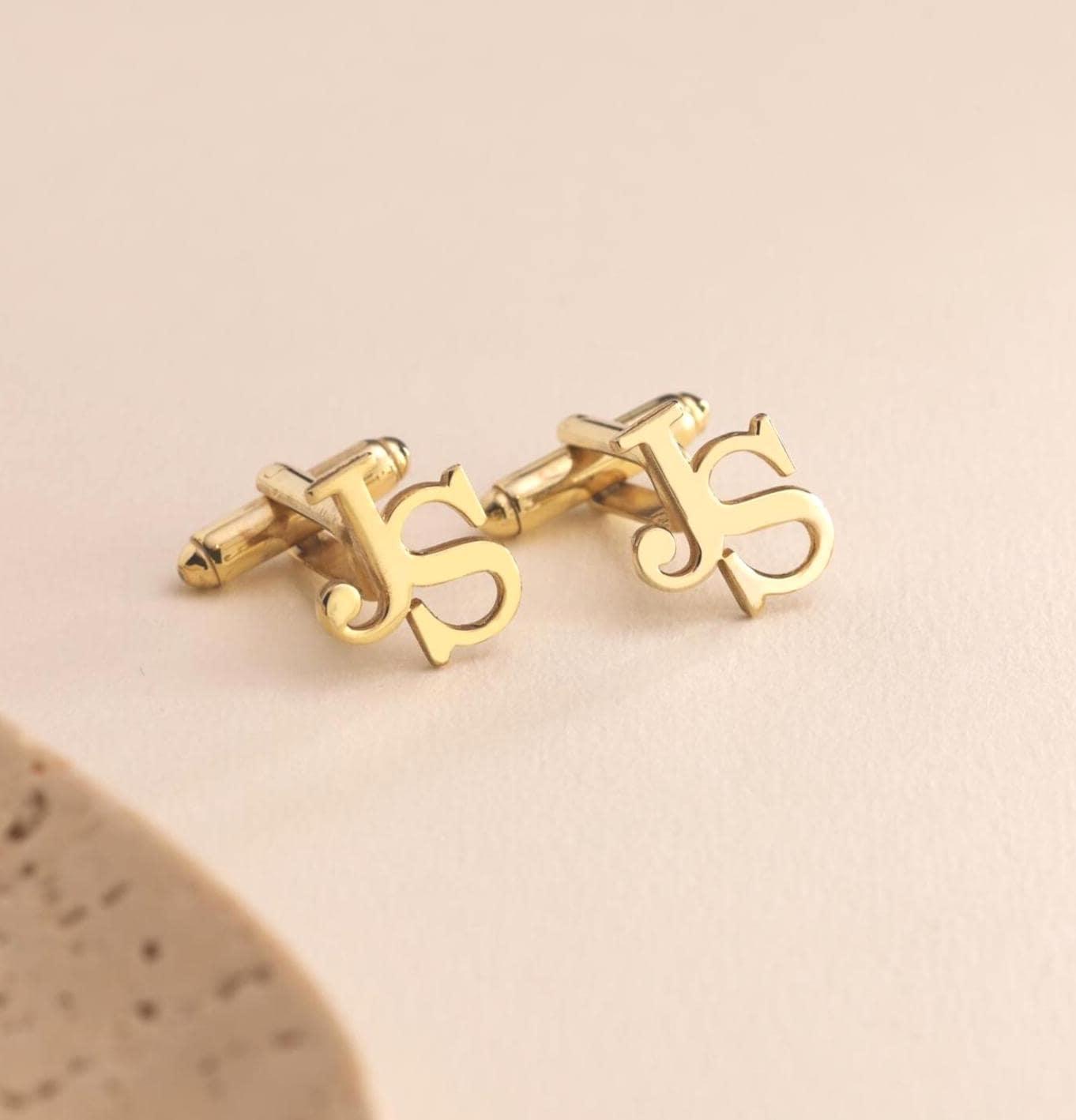 Personalized Initial Cufflinks for Men, Custom Monogram Cufflinks Gift for Groom, Groomsmen, Wedding, Father's Day, Business Suit Accessory