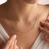 Persian & Farsi Two Name Necklace | 14k Gold & 925 Sterling Silver