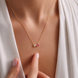 Infinity Birthstone Couples Necklace | 925 Silver & 14K Gold