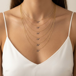 Necklace chain length guide — 14 to 22 inches