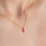 Dainty Oval Opal Necklace | 14k Gold & 925 Sterling Silver