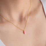 Dainty Oval Opal Necklace | 14k Gold & 925 Sterling Silver