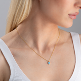 Dainty Oval Opal Necklace | 14k Gold & 925 Sterling Silver