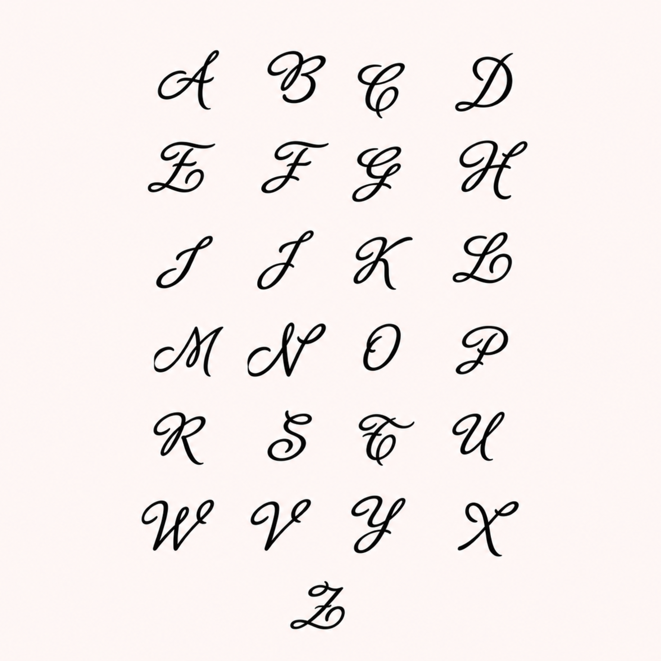Initial letter font options for CZ diamond letter necklace — choose your engraving style