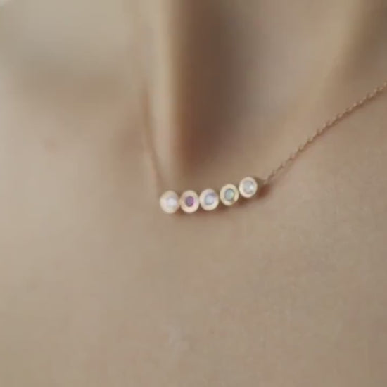 Dainty Birthstone Necklace, Family Birthstone Necklace, Birthstone Jewelry, Mother Necklace, Mother Birthday Gift, Christmas Gift for Women