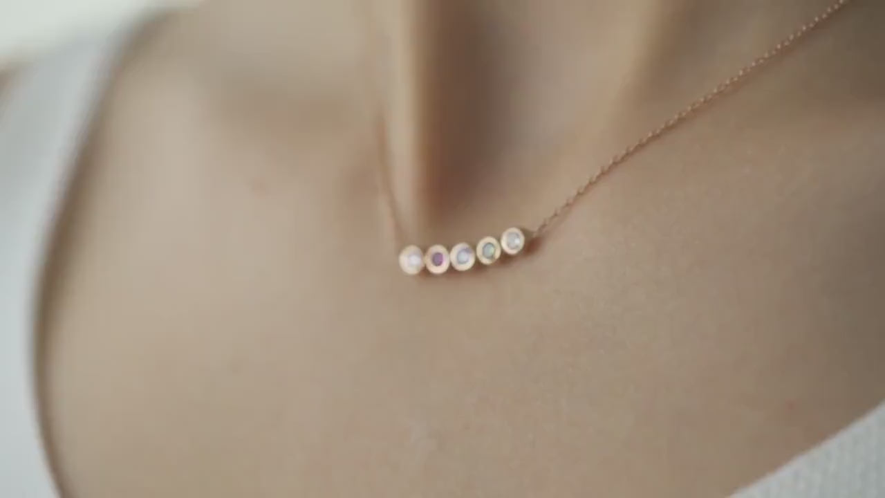 Dainty Birthstone Necklace, Family Birthstone Necklace, Birthstone Jewelry, Mother Necklace, Mother Birthday Gift, Christmas Gift for Women