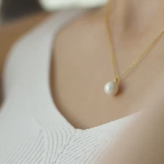 Dainty Pearl Necklace, Single Pearl Necklace, Sterling Silver White Pearl Pendant, Bridal Shower, Bride, Bridesmaid, Wedding, New Mom Gift