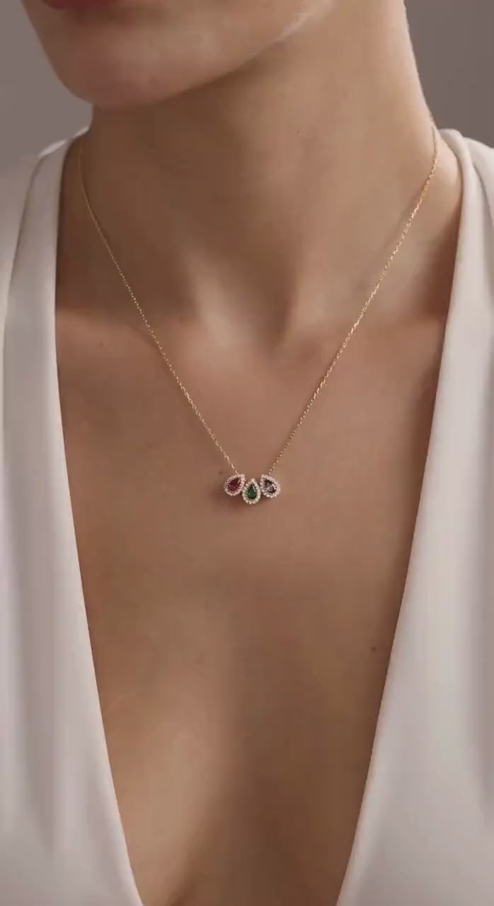 Birthstone Necklace for Grandma, Family Birthstone Necklace Gold, Custom Mother Necklace, Grandmother Jewelry