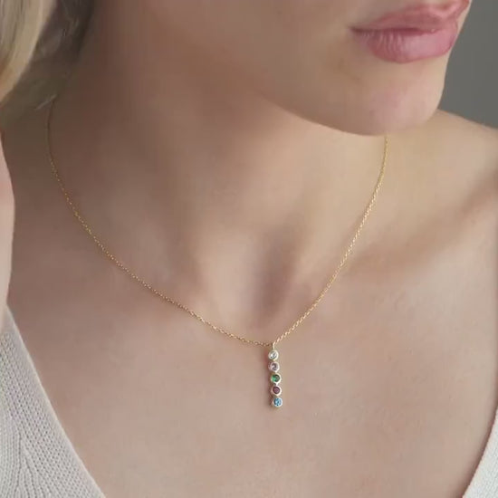 Family Birthstone Necklace, Birthstones Jewelry, Mothers Day Gift, Mom Necklace