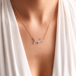 Personalized pavé name necklace in 14K solid rose gold – crystal diamond name necklace, solid gold