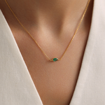 Marquise gemstone necklace in rose gold — personalized birthstone necklace gift for her